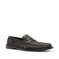 Moschino logo-jacquard canvas loafers - Brown
