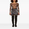 PUCCI Marmo-print crepe peplum mini skirt - Black