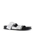 Jil Sander two-strap leather sandals - Silver