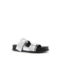Jil Sander two-strap leather sandals - Silver