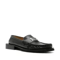 GANNI Butterfly-plaque faux-leather loafers - Black