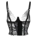 Versace corset-style lace bra - Black