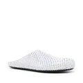 Marni glass-crystals leather slippers - White