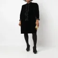 Christian Dior Pre-Owned 1970s lace long-sleeved velvet dress - Black