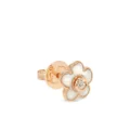 Dodo 9kt rose gold Flower diamond stud earring - Pink