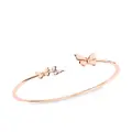 Dodo 9kt rose gold Butterfly diamond bangle bracelet - Pink