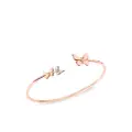 Dodo 9kt rose gold Butterfly diamond bangle bracelet - Pink