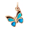 Dodo 9kt rose gold Butterfly charm - Pink