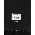 izzue intarsia-knit logo fringed scarf - Black