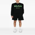 MSGM logo-print cotton track shorts - Black