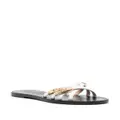 Moschino logo-plaque leather sandals - White