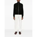 TOM FORD suede-panelled knitted bomber jacket - Black