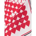 Thom Browne love heart-print silk scarf - White