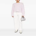 b+ab pearl-embellished cable-knit jumper - Purple