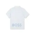 BOSS Kidswear stripe-panel logo-print polo shirt - White