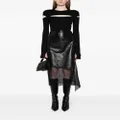 Helmut Lang lace-trimmed leather skirt - Black