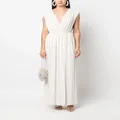 Norma Kamali Athena V-neck long dress - Neutrals