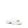 GANNI embossed-logo slide sandals - White