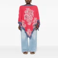 ETRO floral-print boat-neck poncho - Red
