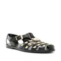 Moschino Teddy Bear-studded patent sandals - Black