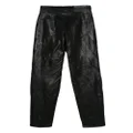 Mugler Spiral leather trousers - Black