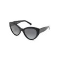 Kate Spade logo-engraved oval-frame sunglasses - Black