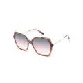 MISSONI EYEWEAR zigzag-print butterfly-frame sunglasses - Brown