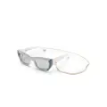MISSONI EYEWEAR marbled-detailed rectangle-frame sunglasses - White
