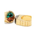 sacai crystal-embellished signet ring set - Gold