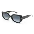 Marc Jacobs Eyewear logo-engraved geometric-frame sunglasses - Black