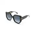 Marc Jacobs Eyewear logo-engraved geometric-frame sunglasses - Black