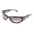 Marc Jacobs Eyewear tortoiseshell wraparound-frame sunglasses - Brown