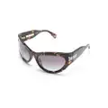 Marc Jacobs Eyewear tortoiseshell wraparound-frame sunglasses - Brown