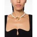 Wouters & Hendrix bead-chain T-bar necklace - White