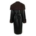 Nanushka Alessi belted leather maxi coat - Black