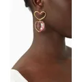Nina Ricci heart-pendant drop earrings - Gold