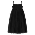 Dolce & Gabbana Kids sleeveless flocked tulle dress - Black