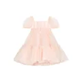 Dolce & Gabbana Kids flower-appliqué silk-organza dress - Pink