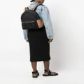 Love Moschino logo-appliqué textured backpack - Black