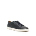 Giorgio Armani whipstitch-trim leather sneakers - Black