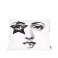 Fornasetti star face print cushion - Black