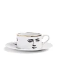 Fornasetti Il Fumo Fa Male porcelain tea cup - White