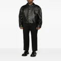Moschino zipped-up leather jacket - Black