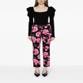 Adam Lippes Daphne floral-print straight trousers - Black