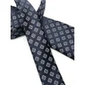 Giorgio Armani patterned-jacquard silk blend tie - Blue