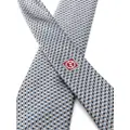 Giorgio Armani geometric-pattern silk tie - Blue