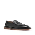 Buttero penny-slot leather loafers - Black