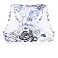 Moschino graphic-print stretch-cotton bra - White