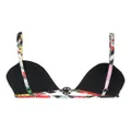 MOSCHINO JEANS abstract-print stretch-cotton bra - Grey
