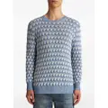 ETRO intarsia-knit cotton jumper - Blue